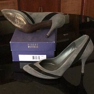 Grey suede Stuart Weizmann pumps